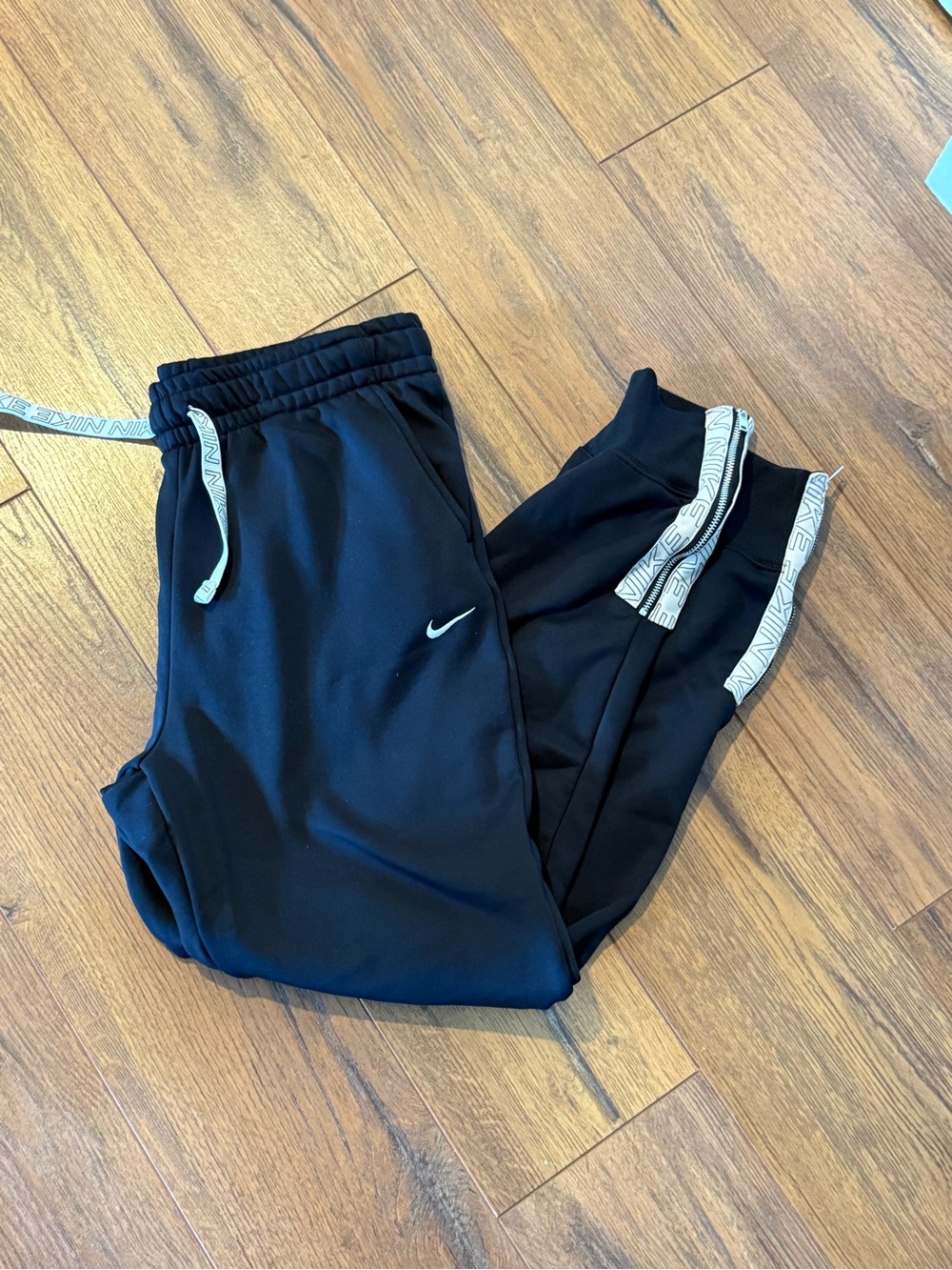 Nike Womens Black Dri-FIT Jogger Pants with Logo Trim
